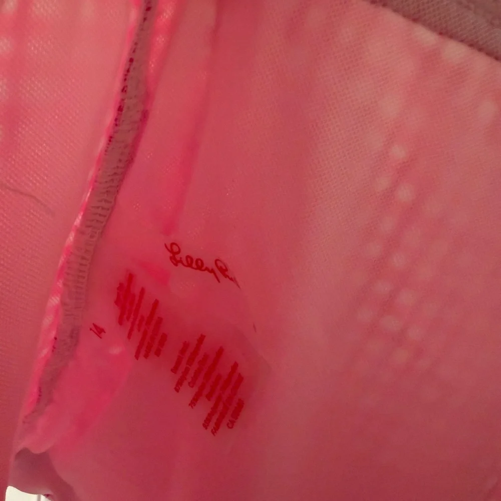 Lilly Pulitzer Pink Gingham One-Piece Swimsuit Bandeau Strapless 14 - Picture 6 of 6